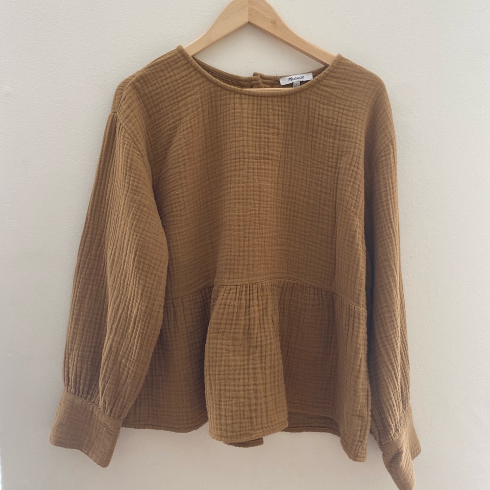 Madewell peplum top, super soft, fully lined